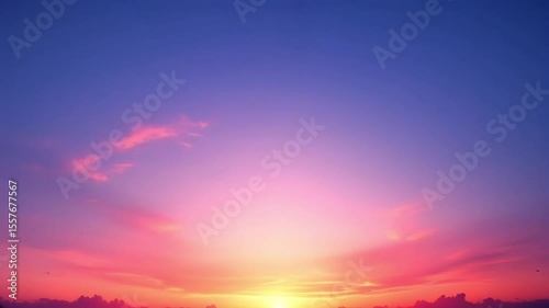 Vibrant Sunset Sky with Pink and Orange Hues and Dramatic Cloud Formation