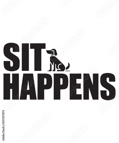 Sit Happens Funny Minimal Dog Tee