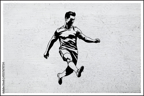 Bold Footballer in Action
Monochrome Football Energy
Minimalist Soccer Kick Art
Athletic Flow: Soccer Silhouette