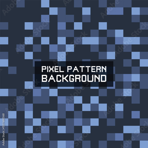 Digital Mosaic: A visually striking digital mosaic pattern crafted from blue and grey pixels, with varying shades and textures that dance across the surface.