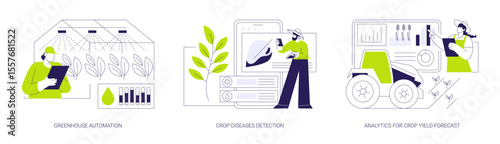 Smart technologies for modern farming isolated cartoon vector illustrations se