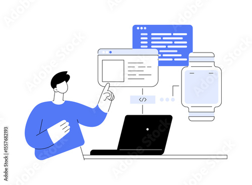 Wearable app development isolated cartoon vector illustrations.