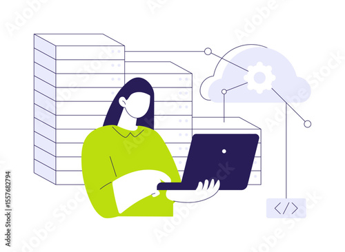 Cloud architect abstract concept vector illustration.