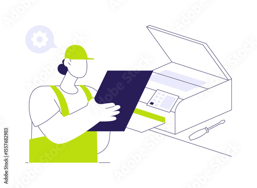 IT peripherals repair abstract concept vector illustration.