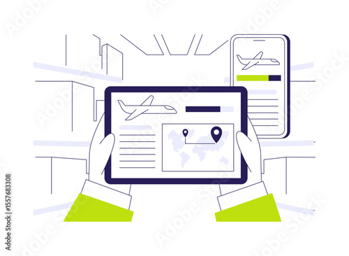 Logistics software abstract concept vector illustration.