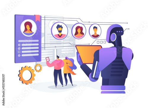 AI-Powered Team Matchmaking abstract concept vector illustration.