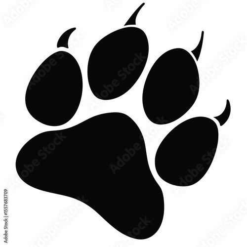 Seamless pattern of diverse animal paw prints, including dog and cat, creating a natural vector illustration with decorative black silhouettes