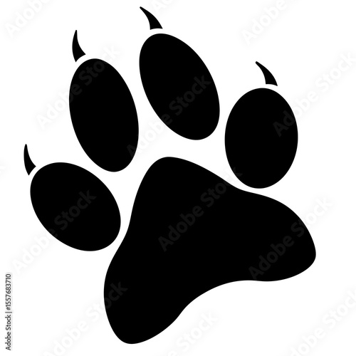 Seamless pattern of diverse animal paw prints, including dog and cat, creating a natural vector illustration with decorative black silhouettes
