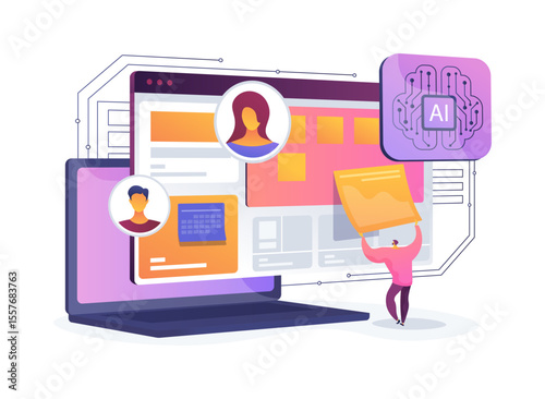 Cloud-Based Project Management Platforms abstract concept vector illustration.