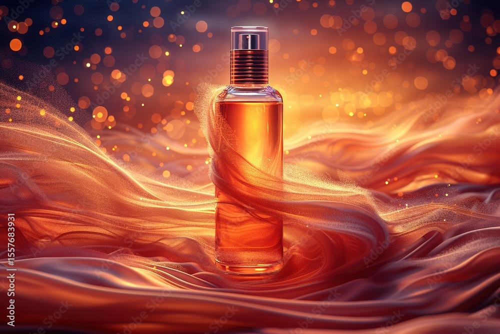 Naklejka premium perfume bottle on black background