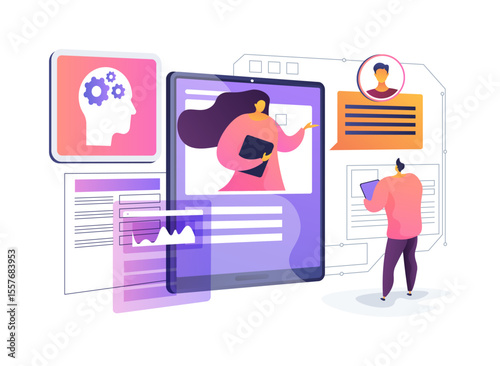 Virtual Onboarding Platforms for Remote Workers abstract concept vector illustration.
