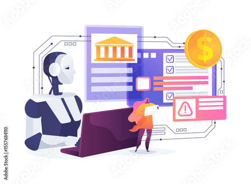 Real-Time Fraud Detection Systems abstract concept vector illustration.