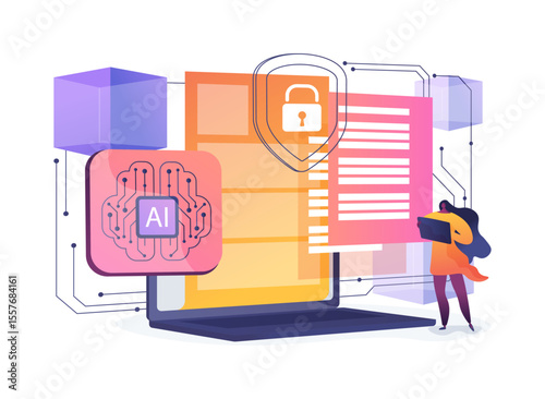 Blockchain-Based Smart Contracts abstract concept vector illustration.