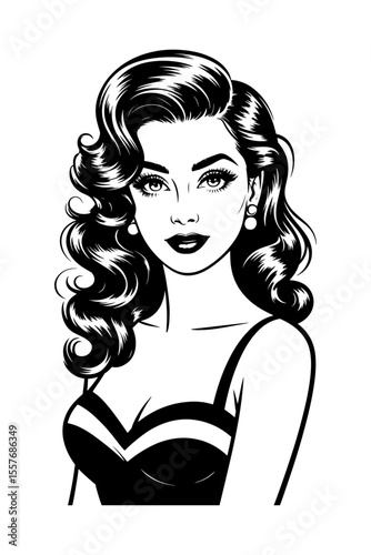 Vintage Glamour: Retro Woman Illustration