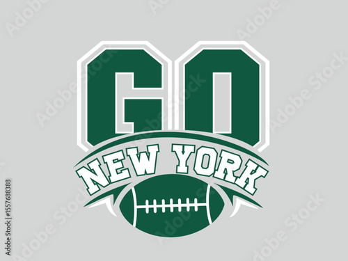 Cheerleader Football . New York Cheer Vector, New York Football Mascot.Cheerleader Football 