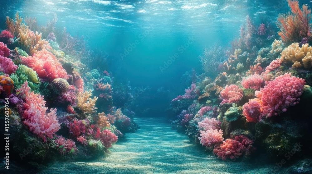 Obraz premium coral reef and diver