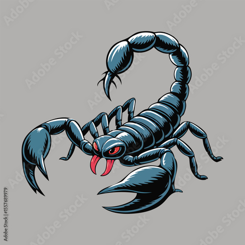 Black Scorpion Cartoon Illustration