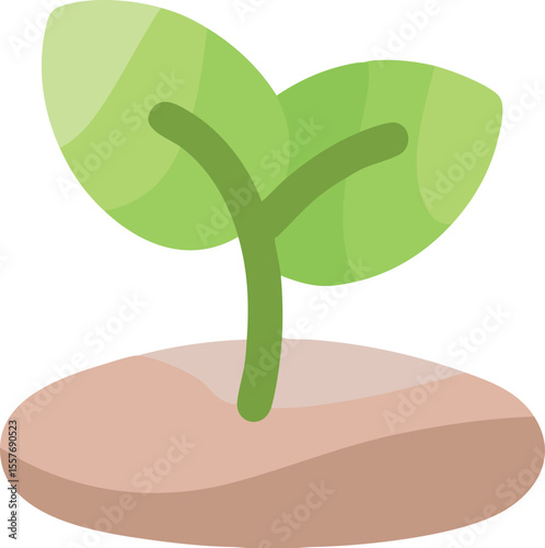 Young sprout emerging from the soil, symbolizing new beginnings and growth in a simple and stylized design.