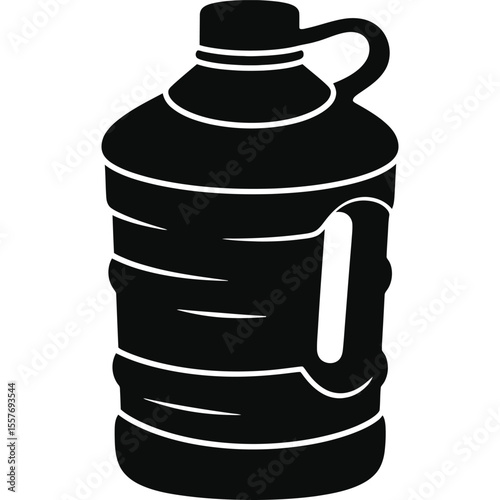 Large Capacity Water Bottle Jug Silhouette Illustration