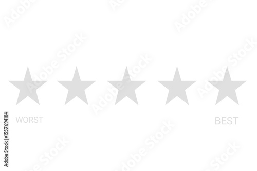 Five-star rating scale from worst to best for customer reviews