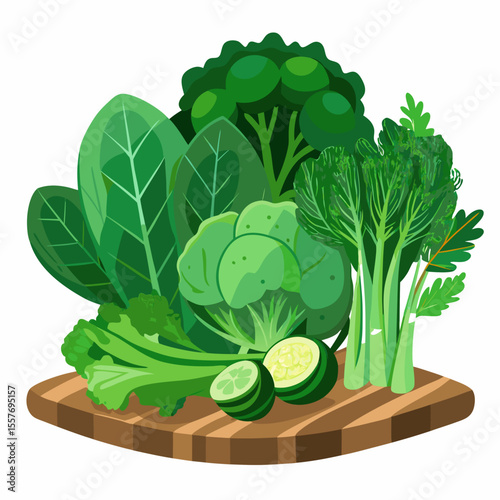 fresh cabbage on a wooden board