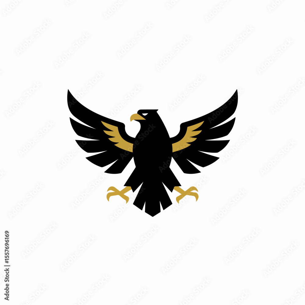 Obraz premium Majestic eagle with wings spread wide, powerful bird of prey, symbol of freedom and independence. This eagle image is perfect for Independence Day celebrations, creating patriotic designs,
