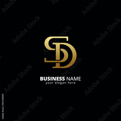 Creative S and D Letter Logo, Luxury Monogram Design.