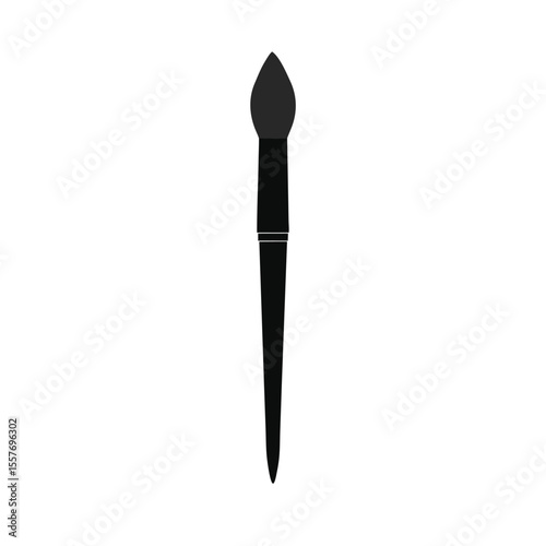 Simple Black and White Makeup Brush Icon, Minimalist Vector Graphic for Beauty, Cosmetics, and Fashion Websites, Blogs, or Social Media, Clean, Modern Design.