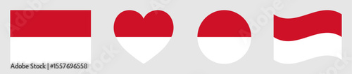 Free Download Monaco flags set in square, heart, circle and waving formats designs element. Monaco flags collection. Set of Monaco flags icons isolated on gray background. Vector illustration. - GFXLoad