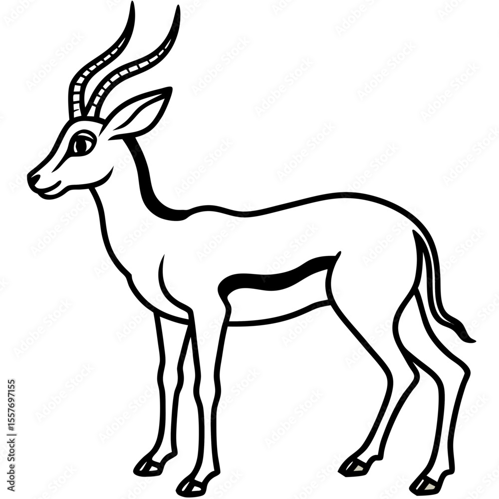 Fototapeta premium gazelle---slim-legs---curved-horns---graceful-pose.