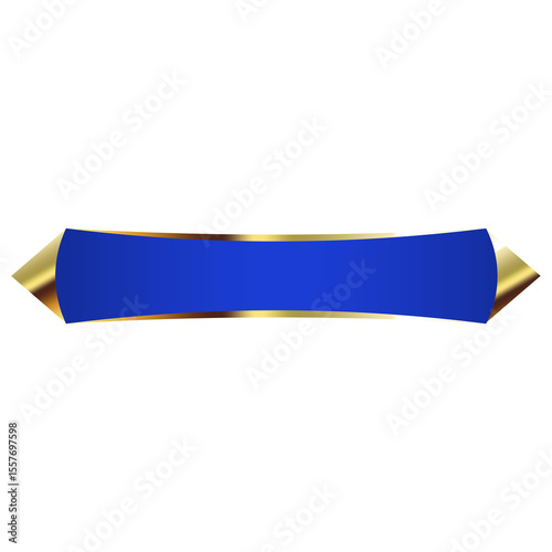 Free Download blue banner label and gold edge - GFXLoad