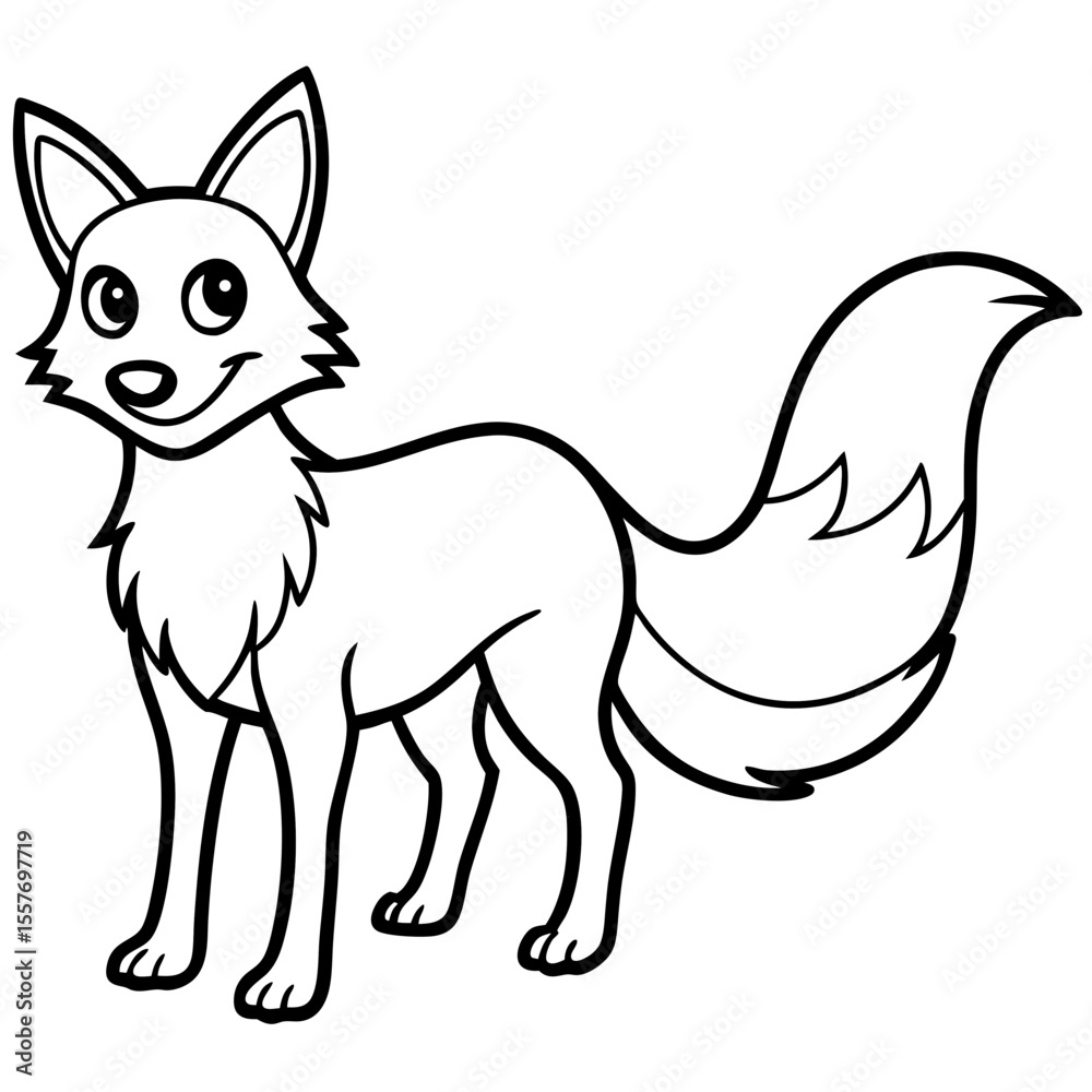 Obraz premium fox---slim-shape---ears-and-tail---face-with-sly