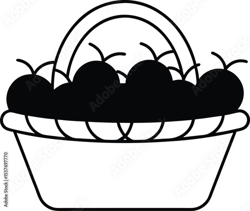 Freshly picked fruit in a basket, perfect for a healthy snack or Easter decoration
