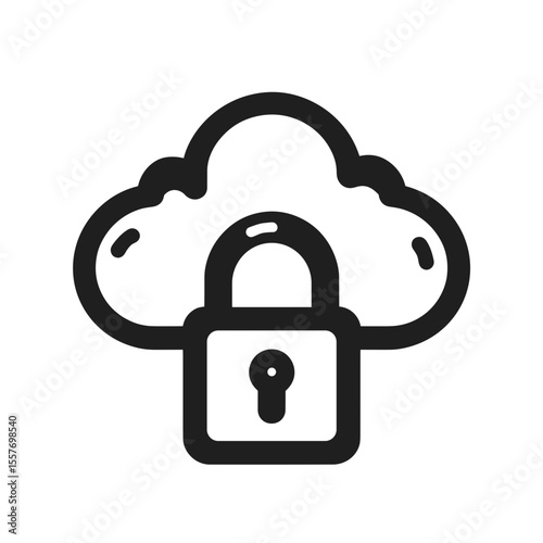 Cloud storage with padlock symbolizing data security  