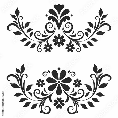Seamless floral pattern with vintage decorative elements and ornate floral design