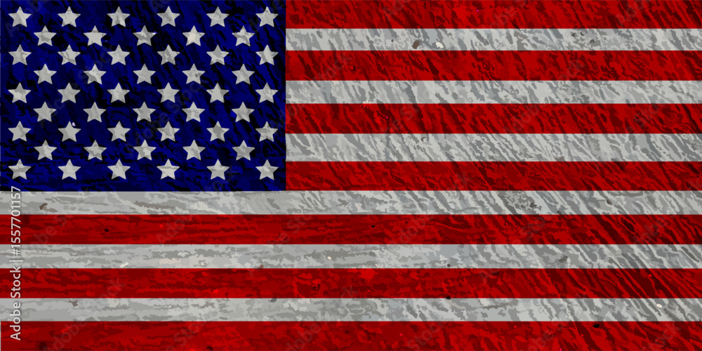 Naklejka premium Closeup bendera Amerika grunge. Closeup of grunge American flag.