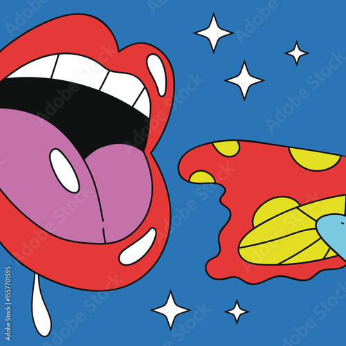 Laugh smile happy mouth isolated concept. Vector graphic design illustration