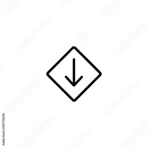 Low Priority Down Arrow Monoline Icon