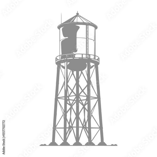 Water Tower Silhouette Illustration 