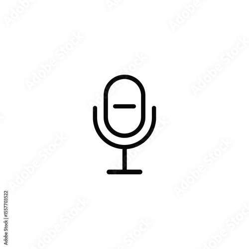 Monoline Stand Microphone Audio Record Icon