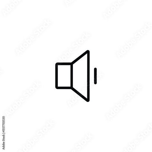 Minimum Volume Speaker Monoline Icon No Sound Wave