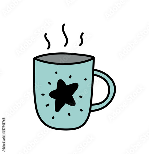 Mug. Hand drawn illustration. Vector