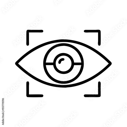 Eye Scan Icon Simple Line Art Vector Graphic