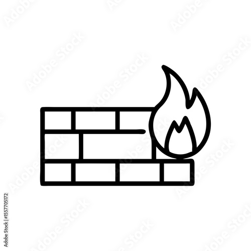 Firewall Security Breach Icon Graphic Design