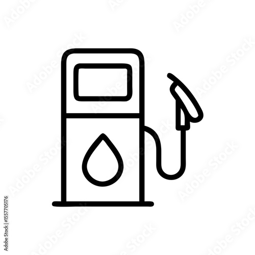 Gas Station Icon Simple Line Art Vector Illustration
