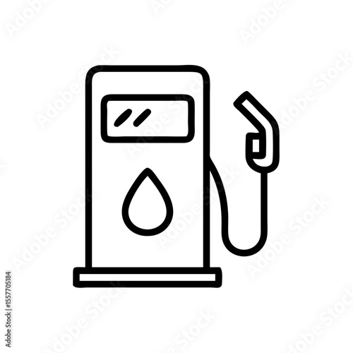 Gas Station Icon Simple Line Drawing of Fuel Pump for Websites and Apps