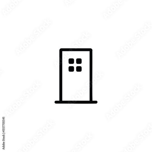 Tall Building With Windows Monoline Icon