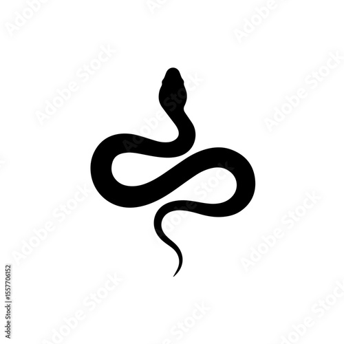 Celebrate World Snake Day with this elegant snake silhouette.  This striking image features a coiled snake, perfect for educational materials, nature documentaries,