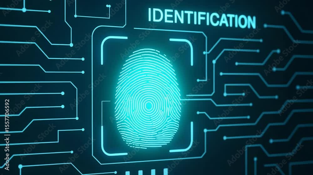A close-up of a fingerprint scanner highlighting digital identification