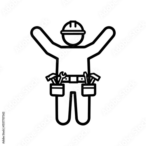 Happy system administrator celebrating professional success.  System administrator day is a special occasion for IT professionals. This illustration depicts a system administrator with tools,